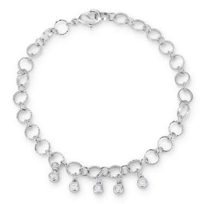 Stunning Rhodium Bracelet with Charms