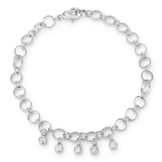 Stunning Rhodium Bracelet with Charms