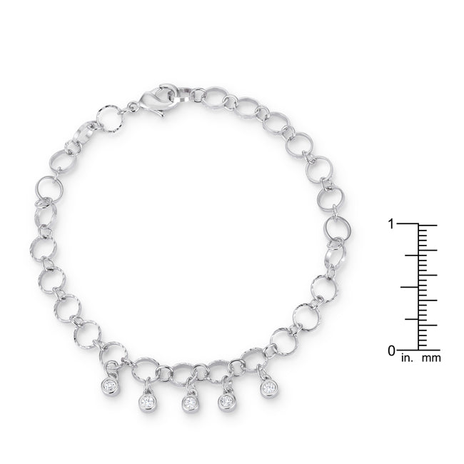 Stunning Rhodium Bracelet with Charms