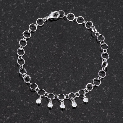 Stunning Rhodium Bracelet with Charms