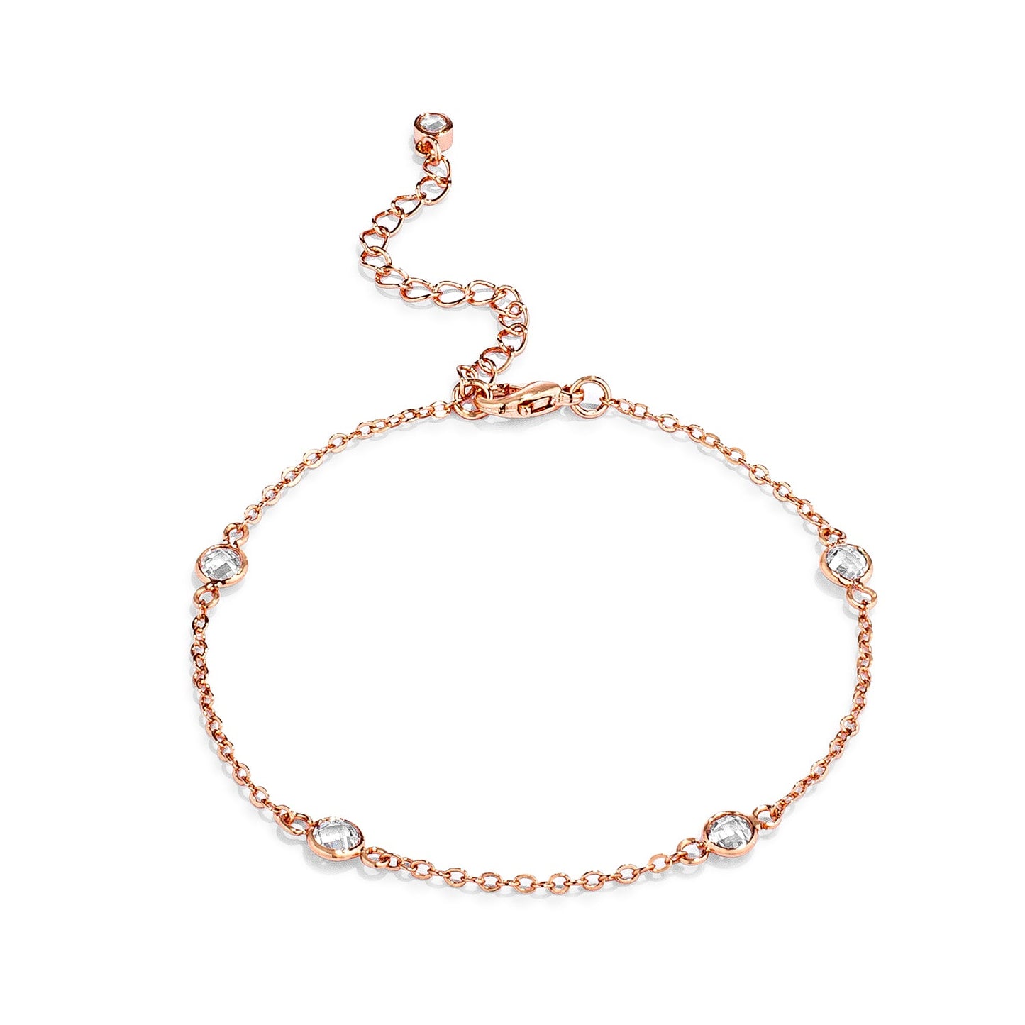 Rose Gold Plated Round Bezel Saturn Bracelet