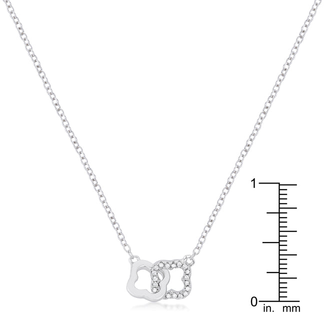 Rhodium Necklace with Floral Links