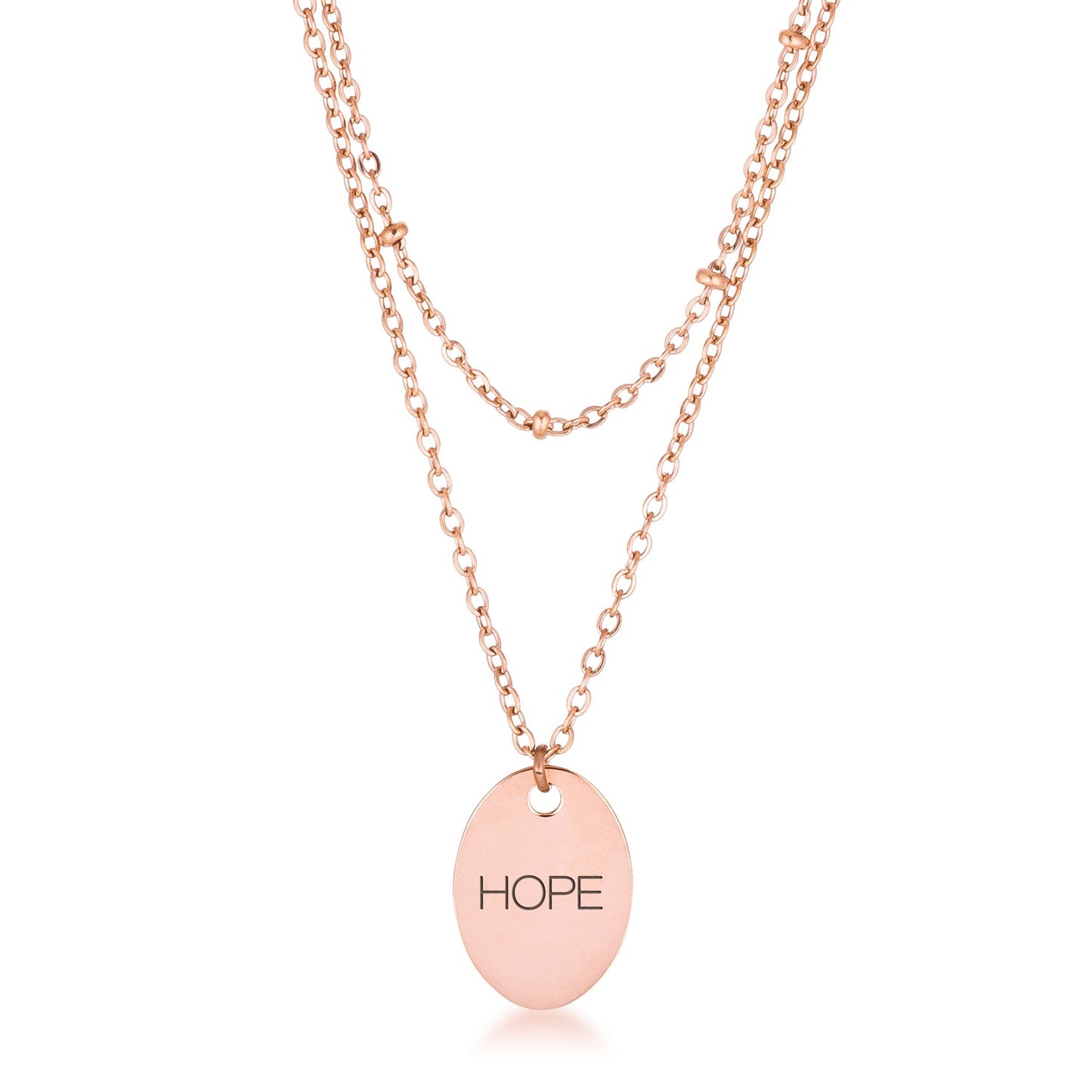 Rose Gold Double Chain HOPE Necklace