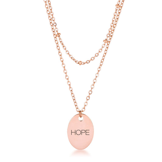 Rose Gold Double Chain HOPE Necklace