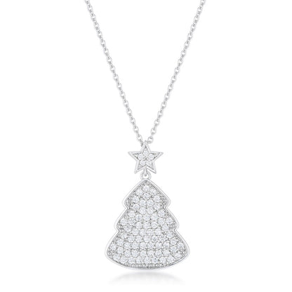 Clear Christmas Tree Necklace