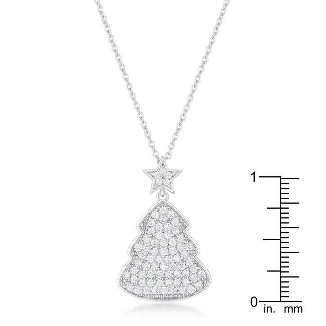 Clear Christmas Tree Necklace