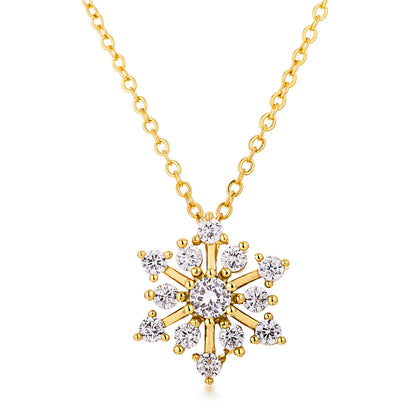 Contemporary Gold Snowflake Necklace