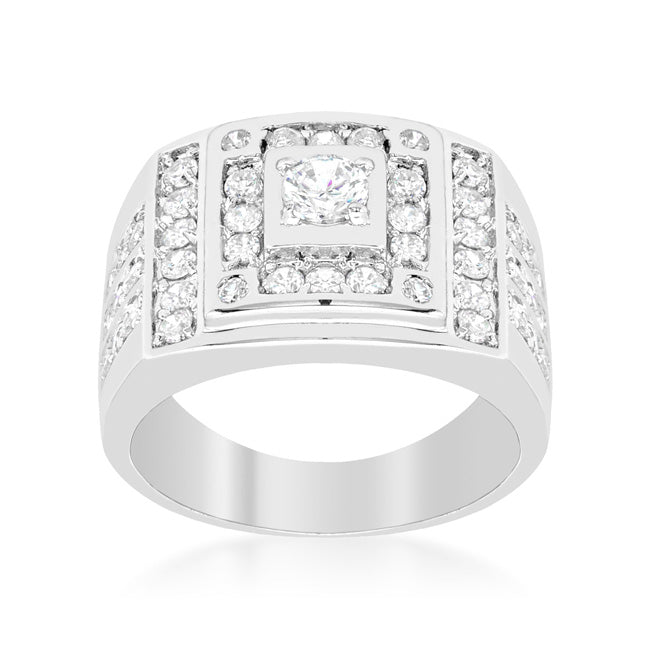 Geometric Cubic Zirconia Ring