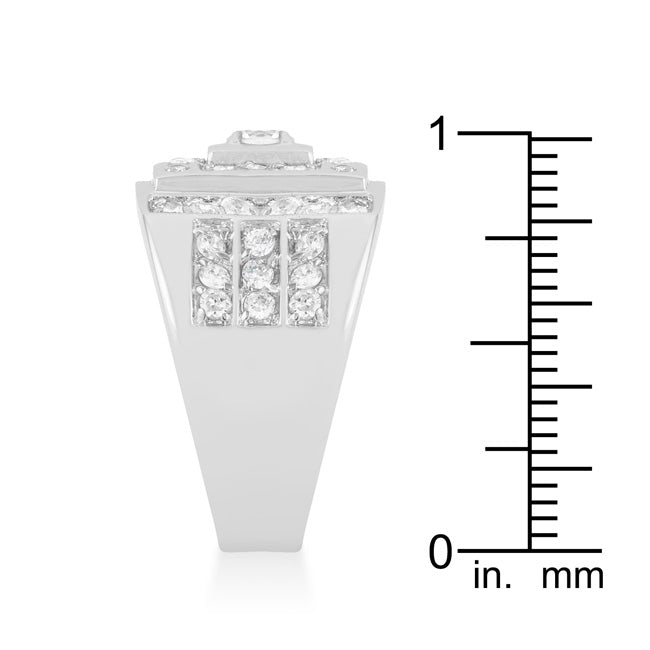 Geometric Cubic Zirconia Ring