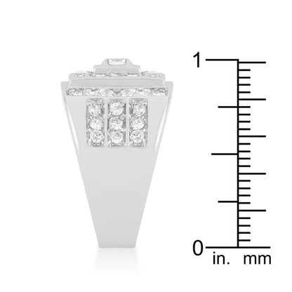 Geometric Cubic Zirconia Ring