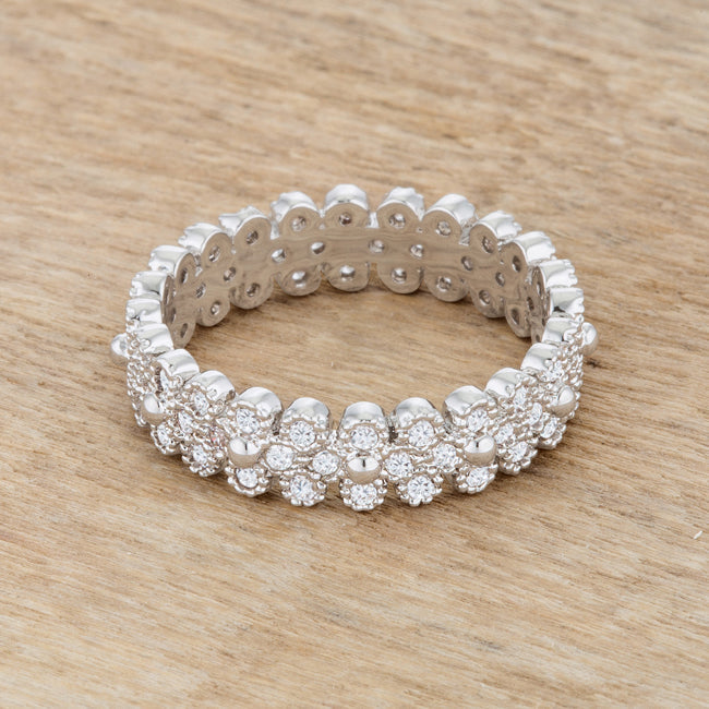 Clara Textured Bezel Eternity Ring