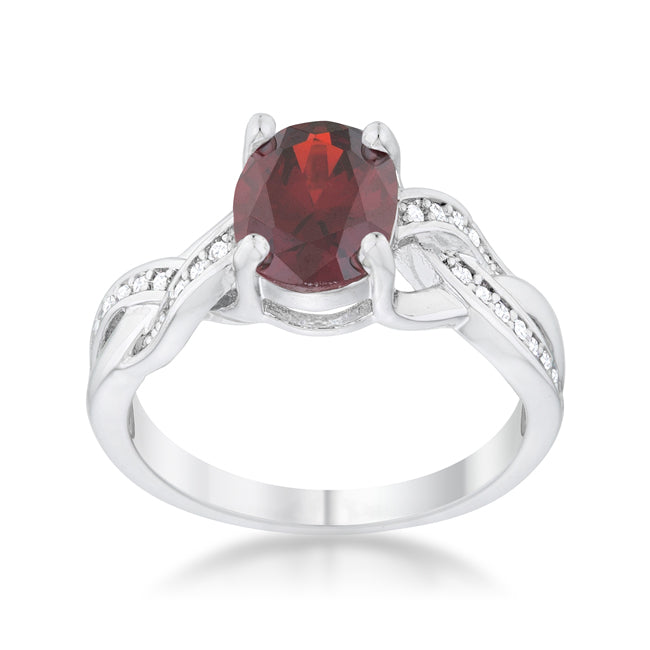 Justine Garnet Classic Oval Ring