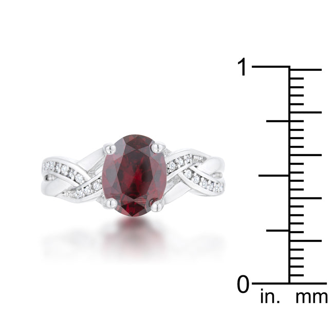 Justine Garnet Classic Oval Ring