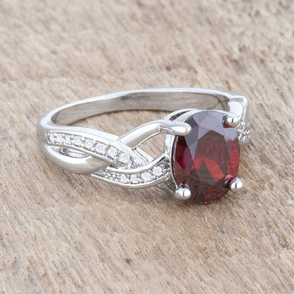 Justine Garnet Classic Oval Ring