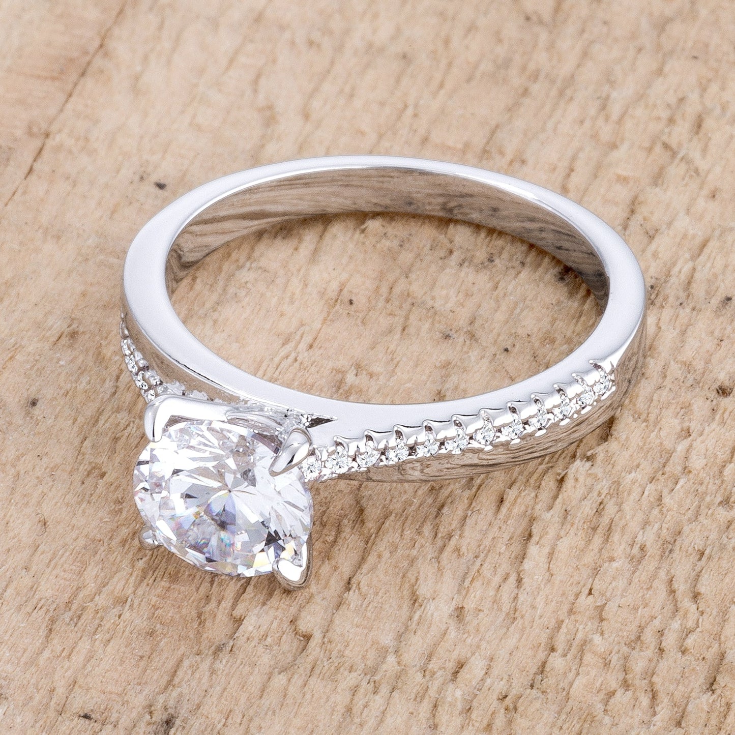 Dainty Clear Engagement Ring