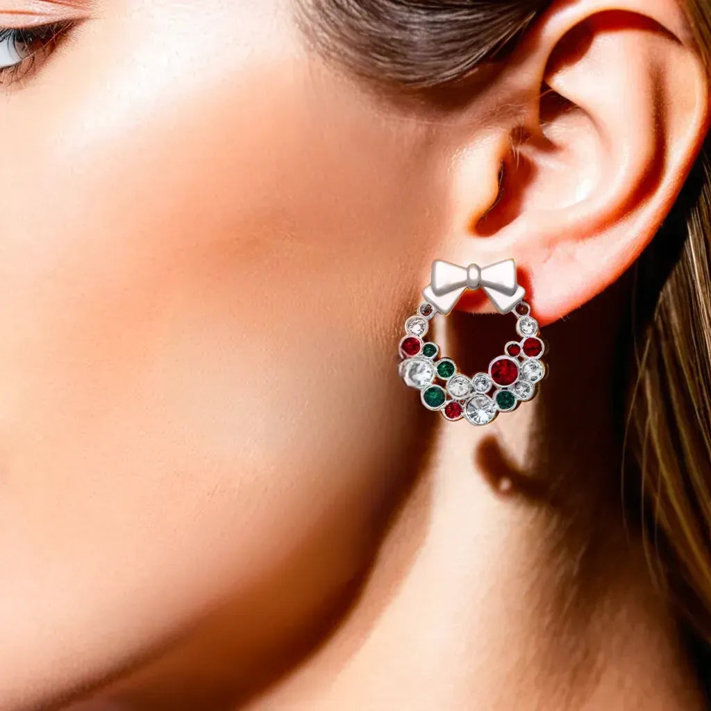 Holiday Colored Crystal Earrings